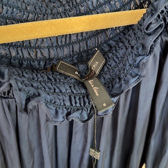 BCBG off the shoulder navy long sleeve dress size small - Picture 5 of 7